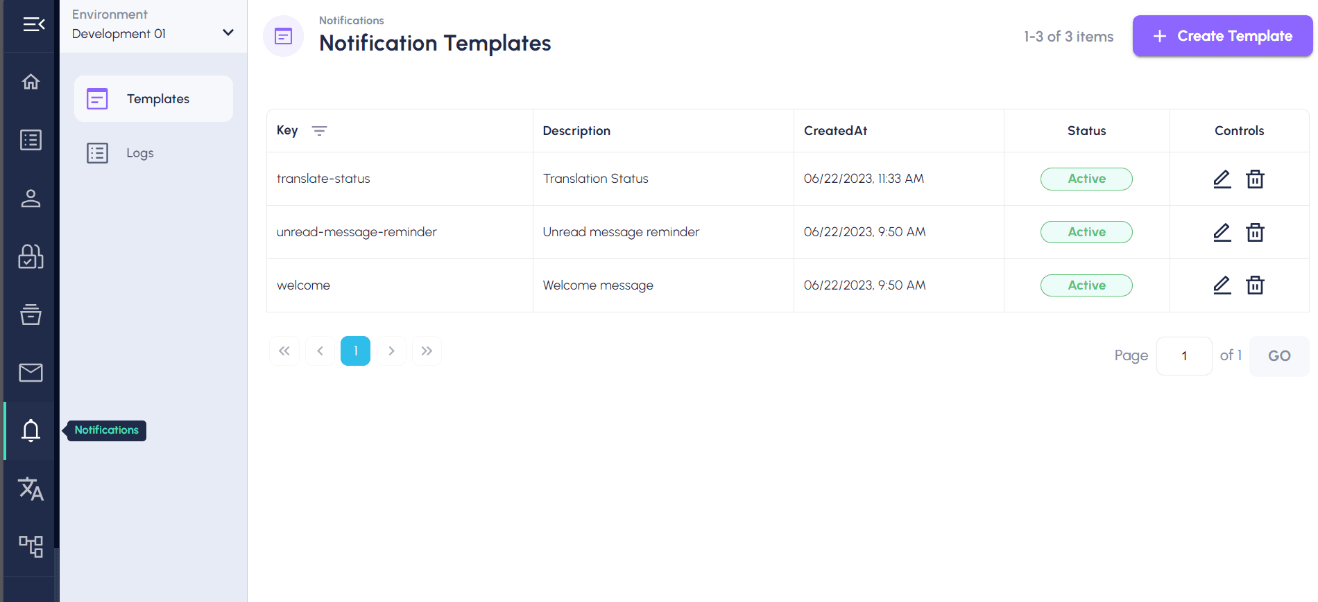 ROQ console notification setting